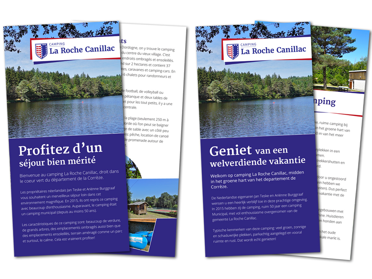 Nieuwe flyers voor Camping La Roche Canillac